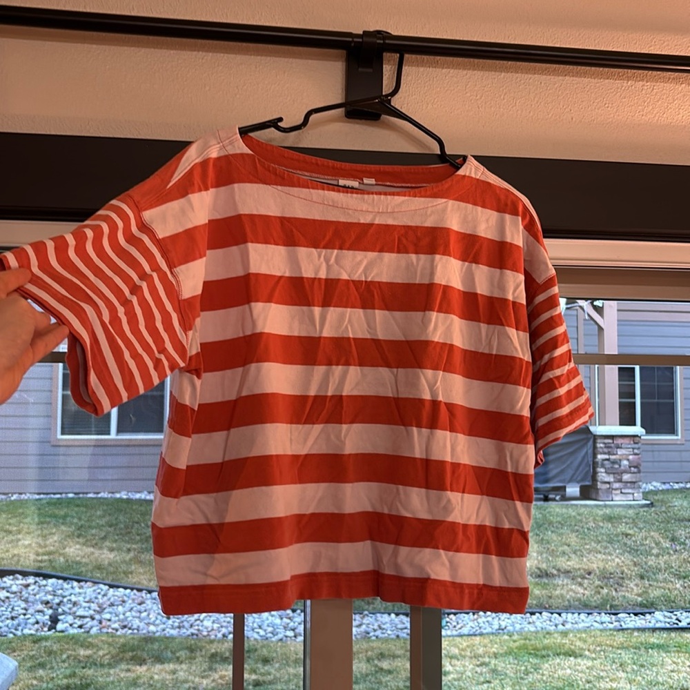 GAP Boatneck Cropped Shirt Size L